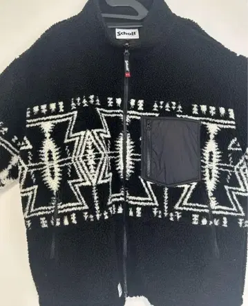 Schott 기하학 패턴 플리스 자켓