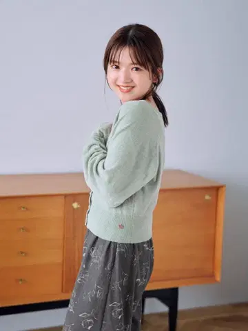 코히나cohina YUNA SHEEP Melty 페더 숏 가디건