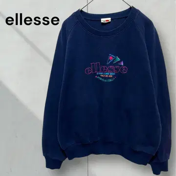 엘레쎄 맨투맨 트레이닝복 네이비 자수 로고 90s 레트로 구제 의류