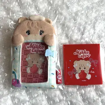 mikkocafe 라떼 봉제 인형 카드 케이스 트레이딩 카드 케이스 거울