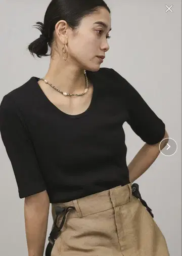 SALON adam et rope 리브 하프 슬리브 T셔츠