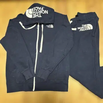THE NORTH FACE 네이비 후드 부착 후드티, 팬츠 사이즈 L