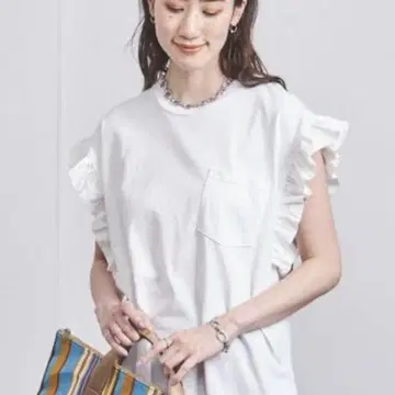 dahl'ia 프릴 슬리브 T셔츠