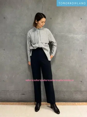 투모로우랜드 하이 게이지 트윌 저지 스트레이트 팬츠