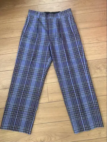 [ MAISON SPECIAL ] 퍼플 체크 와이드 팬츠 (USED)