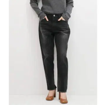 plage 헬시 데님 팬츠 블랙 스미 블랙 데님 25