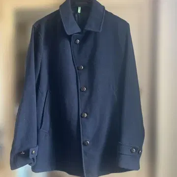 JUNRED 울 네이비 피 코트