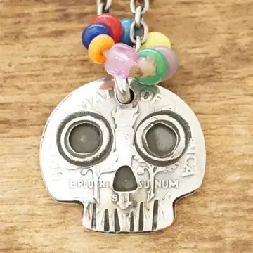 새상품 NORTH WORKS 멕시칸 스컬 코인 목걸이 서프