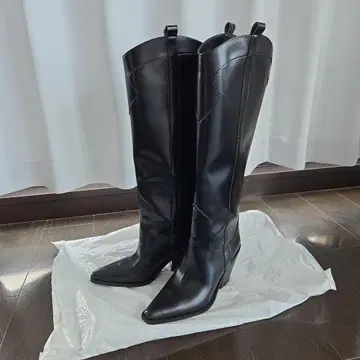 HM 블랙 롱 부츠 . 웨스턴 부츠 40
