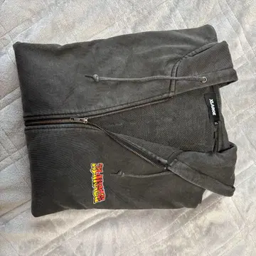 XLARGE 다크 그레이 풀 집업 후드티 1X