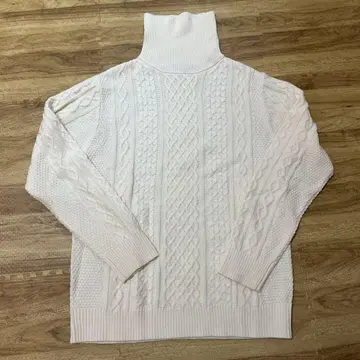 BEAMS 빔즈 터틀넥 스웨터 화이트 남성용 L 사이즈