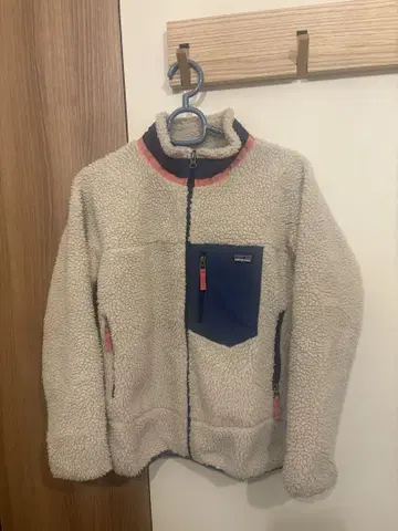 patagonia 플리스 자켓 L 크림색/네이비