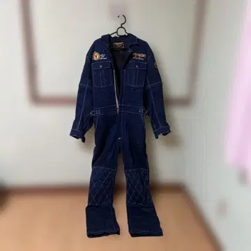 vanson 데님 오버롤 네이비