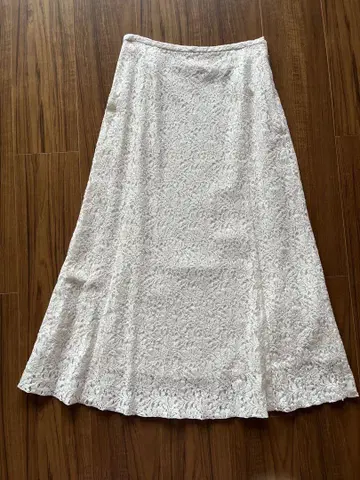 IENA 화이트 레이스 롱 스커트