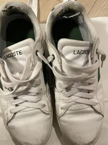 LACOSTE 화이트/그린 스니커즈 UK 6.5
