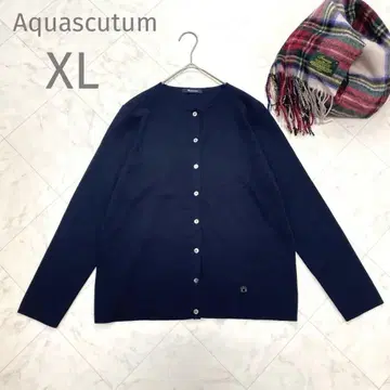 컨디션 최상 아쿠아 스큐텀 네이비 가디건 13호 XL 로고 플레이트