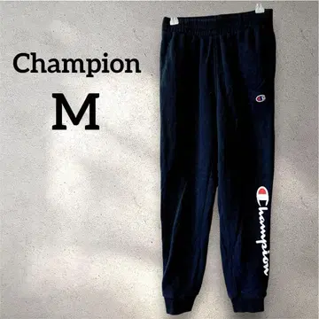 레어 Champion [ M ] 블랙 스웨트 팬츠 7부 기장 속기모