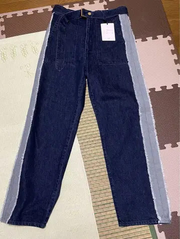 CULLNI Side Fringe Wide Denim Long Belt