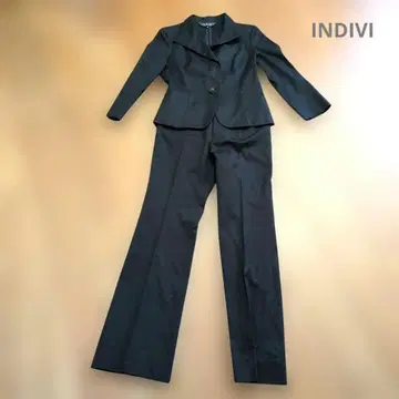 인디비 INDIVI 블랙 수트 셋업 자켓 7부 소매