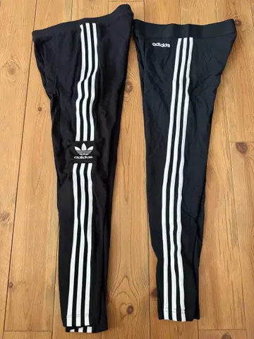 adidas 스트라이프 레깅스 블랙