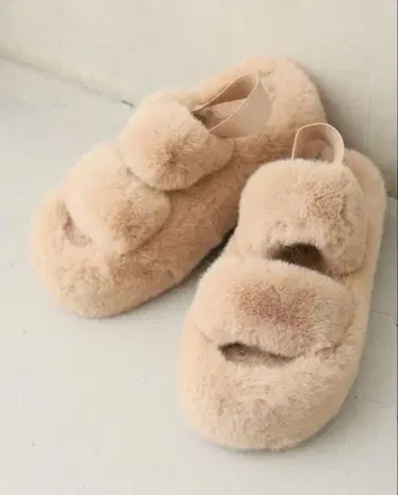 통굽 플랫폼 백 밴딩 퍼 샌들