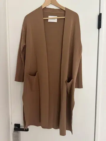 브라운 오픈 프론트 가디건