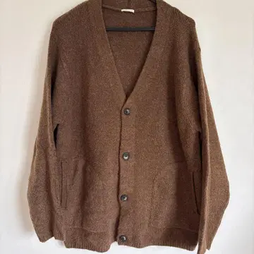 브라운 V넥 가디건 L 사이즈