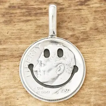 새상품 NORTH WORKS 스마일 코인 펜던트 탑 은화 서핑