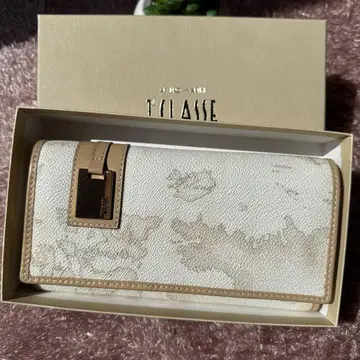 화이트, T CLASSE 텍스처 장지갑 박스 포함