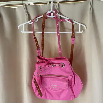 사만다 타바사 스터드 장식 핑크 숄더백