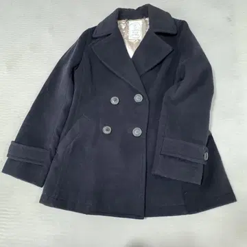 네이비 더블 브레스트 울 코트