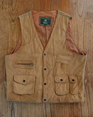 Orvis 베이지 베스트 가죽 90's