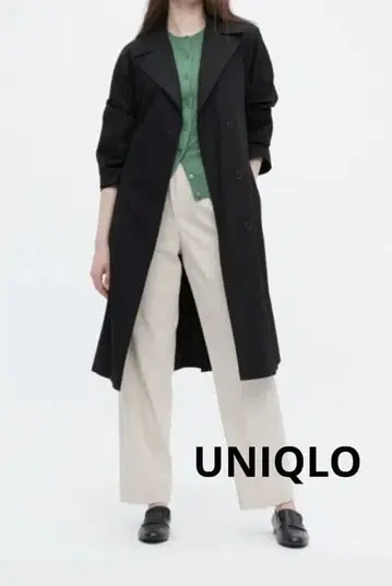 [ 새상품급 ] 유니클로 블랙 트렌치코트 XL 사이즈 벨트 포함