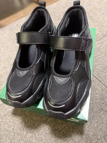 PUMA 파울서 웨지 샌들 메리 제인 블랙