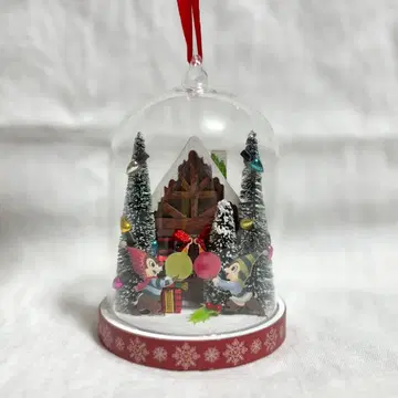 디즈니 스토어 칩과 데일 오너먼트 라이트업 유리 돔