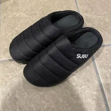 SUBU 블랙 퀼팅 슬리퍼 주머니 포함