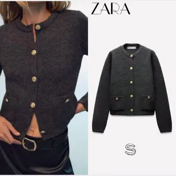ZARA 골드 버튼 니트 가디건