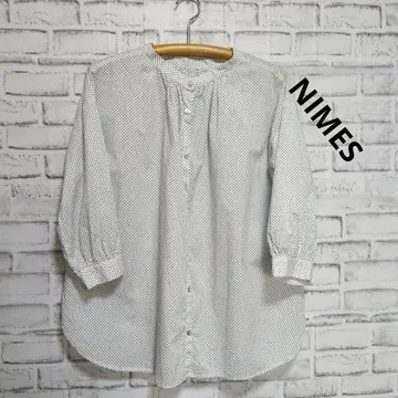 [ NIMES ] 도트 무늬 7부 소매 셔츠 블라우스 프리