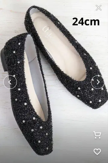 아르테미스 바이 다이애나 블랙 플랫슈즈 24cm