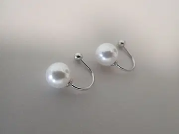 펄 후프 귀걸이 실버 귀걸이 925
