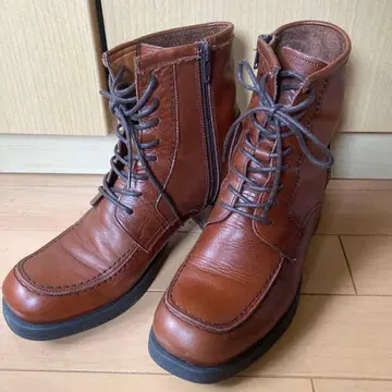 키다리 아저씨 브라운 가죽 부츠 레이스업 24cm