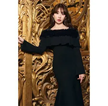 herlipto Ritz Faux Fur Mermaid Dress