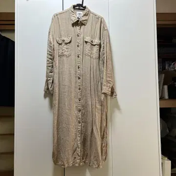 ZARA 베이지 긴팔 셔츠 원피스