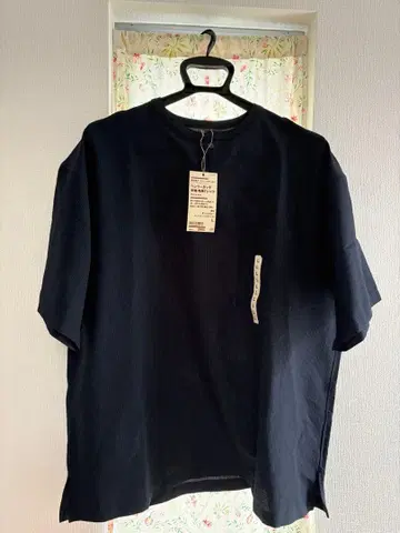 통기성 스트레치 사커 헨리넥 반팔 패브릭 T셔츠 L 네이비