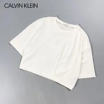 캘빈클라인 진 입체 로고 숏 기장 티셔츠 화이트 M*GD933