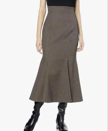 FRAY I.D 하운드투스 체크 머메이드 스커트 베이지 S