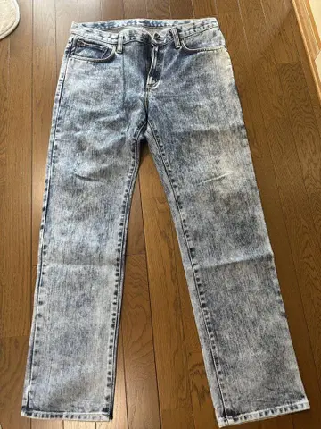 EDWIN 케미컬 가공 데님 W34 와이드 실루엣 색빠짐 발군 새상품급