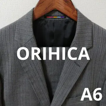 ORIHICA 스트라이프 패턴 수트 미디엄 그레이 A6
