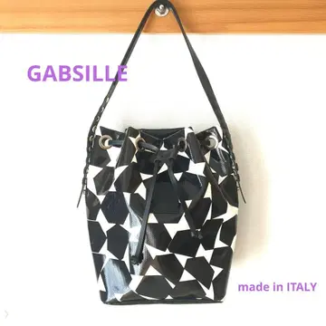 GABSILLE 원 핸들 숄더백 흑백 이탈리아제