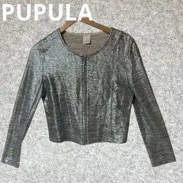 PUPULA 실버 라메 크롭 자켓